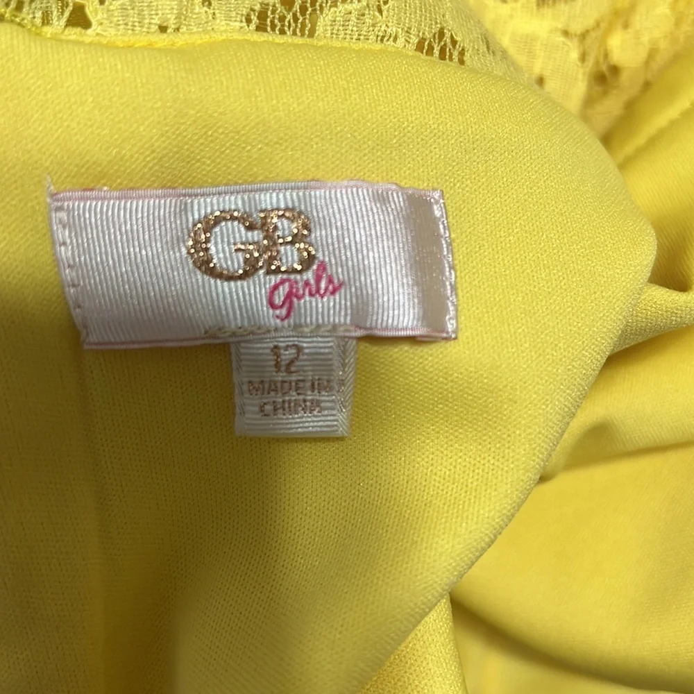 GB Girls Size 12 Sunny Yellow Sunday Dress
